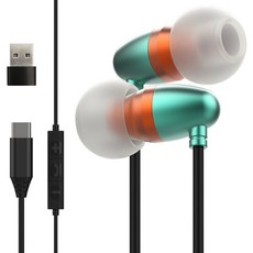 MAXTILL 7.1環繞音效降噪麥克風C-type有線電競耳機 + USB轉換轉接頭套組, 薄荷綠, GM-AZEL3ENC