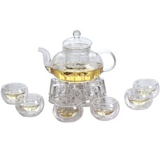 NHB 耐熱玻璃茶壺禮盒 4件組, 單一顏色, 600ml