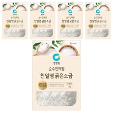 청정원 천일염 굵은소금, 1kg, 5개