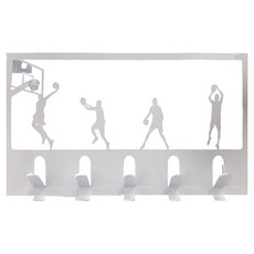 OPUS 東齊金工 灌籃高手 歐式鐵藝壁飾掛勾 籃球衣帽架 HO-ba08(W), 優雅白, 340g, 1個