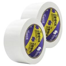 신흥테이프 국산 대용량 라바 청면테이프 48mm x 25M 흰색, 2개