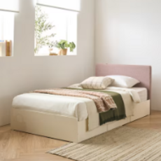 리바트 커먼베드 자녀가구 침대 페브릭형 헤드 서랍형 언더레일 서랍재 636 x 400 x 145 mm 2p 방문설치, 레드(헤드) + 화이트오크(바디) + 화이트(서랍재)