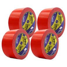 Shin Hung 韓國製 大容量 Raba 布膠帶 48mm x 25M 紅色, 4個