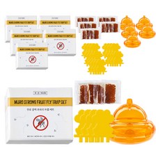 무로 강력 초파리 퇴치 끈끈이 트랩 4p + 유인제 4p + 용기 세트, 6개
