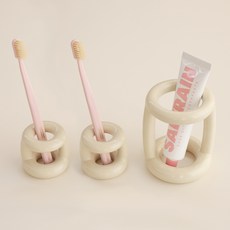 DALPAENGI LIVING Mongle Mongle 牙刷架 S 2入 + L 套組, 1套, 奶油色
