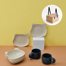 ERATO 氣球泰迪 居家咖啡廳 2人 6p C套餐, 奶油色 + 海軍藍, 1套