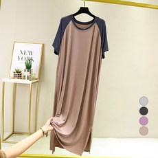 休閒日莫代爾雙色連身裙