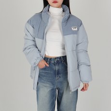 닷이프 여성용 하프 코듀로이 루즈핏 패딩