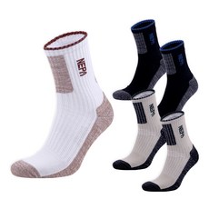 NEPA 男士 Mon Ombre 氣墊中筒襪 5雙組 NPCMOMDL-WB5, 燕麥米色 + 炭灰色 2雙 + 深灰色 2雙, 5個