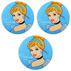 迪士尼灰姑娘圓形按鈕鏡子, 混色, 3個