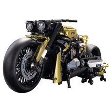 Prand 暗夜魅影摩托車 組裝玩具 科技系列相容積木 PB672110, 混合色, 1個