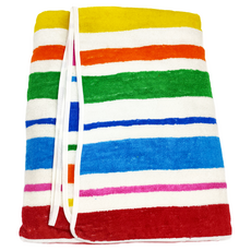 LIFE 來福牌 浴巾 包邊 NS_ELEGANCE 彩虹條紋 80*147cm 100%棉 台灣製, 1條