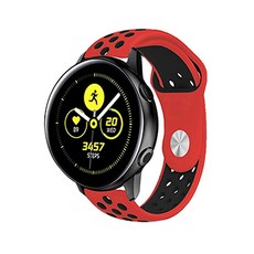 오버기어 갤럭시 워치4 5 40mm 42mm 44mm 45mm 46mm 실리콘 스트랩, 레드 + 블랙(SP-5), 1개