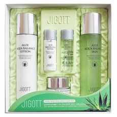 JIGOTT 蘆薈水漾平衡護膚禮盒五件組 富含蘆薈萃取 舒緩保濕, 1組