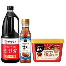 햇살담은 두번 달여 더 진한 진간장 1.7L + 멸치액젓 500g + 찰고추장 500g, 1세트