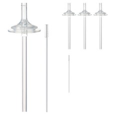 hibee Double Heart Grosmimi UPIS 兼容 第2階段 簡易替換吸管組, 白色, 2套