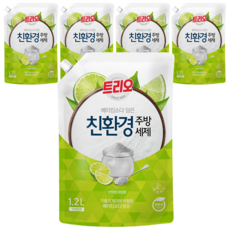 Trio 添加小蘇打環保廚房洗潔精 萊姆香 補充包, 1.2L, 5個
