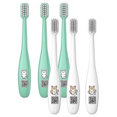 라이브오랄스 어린이 칫솔 2종 세트, 민트양말티 + 화이트라오, 6개입, 1세트