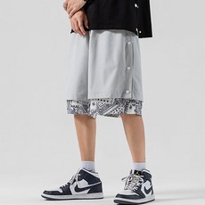 AOULS 아울스 남성용 레이어드 버튼 스포츠 러닝 5부 반바지 #2125