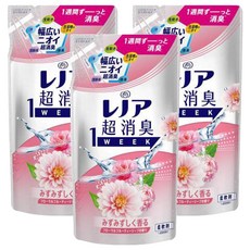 Lenor 蘭諾 日本原裝進口 1WEEK 超強除臭衣物柔軟精補充包 玫瑰花香, 380ml, 3包