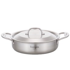 HANIL STAINLESS STEEL 電磁爐適用Bergen系列5層雙耳湯鍋+鍋蓋, 18cm, 單色, 1組