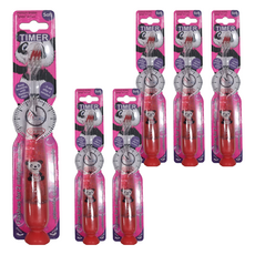 비브라이트 캐릭터 LED 타이머 동물친구 어린이 칫솔, 팬더(레드), 1개입, 6개