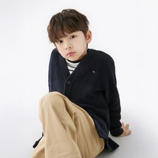 Tommy Hilfiger 羅紋條紋棉質開襟衫 T42F6WCD050BT1C1G