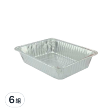 名仕 鋁箔長方盤 Set 2, 可直接加熱, 耐高溫, 免洗設計, 多用途應用, 22*15.5*5cm, 6組