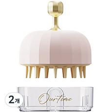 라온팩토리 벽부착보관 두피 샴푸브러쉬, 핑크, 2개