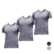 남성용 퀵드라이 헬스 기능성 반팔티셔츠 3p