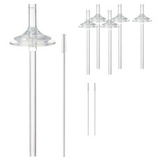 hibee 2階段 簡易吸管頭 2個 + 吸管 2個 + 清潔刷組, 白色, 3套