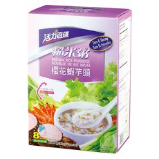 活力百匯 沖泡粥品 櫻花蝦芋頭糙米粥 葷 6包, 40g, 1盒
