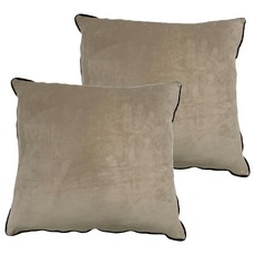 J&N 短毛絨滾條抱枕 Set 2 米色 抱枕套材質: 100%聚酯纖維