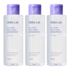 [비건뷰티] 밀바랩 제주 프루넬라 콜라겐 립앤아이 리무버, 120ml, 3개