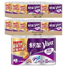 Kleenex 舒潔 食安級耐用廚房紙巾 大小隨意撕 108張, 6捲, 12袋