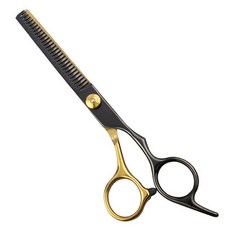 美髮用打薄剪刀, 黑色+金色, 1個