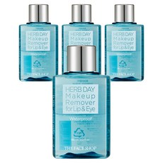 더페이스샵 허브데이 워터프루프 립 앤 아이 메이크업 리무버, 130ml, 4개