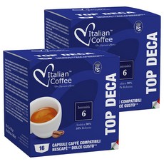 italiancoffee 多趣酷思咖啡機適用 低咖啡因咖啡膠囊, 7g, 16顆, 2盒