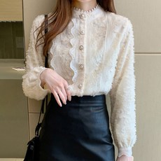 LUNA GIRL 女款Duna珍珠鈕扣襯衫