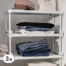 efactory Judy N BRING 可調節長度衣櫃收納隔板層架, 白色, 3個