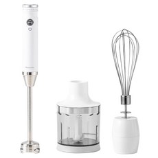 Lacuzin 手持變速攪拌器 4合1多用途 不鏽鋼刀片 8段轉速 462g超輕重量, LCZ109WT