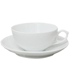 로얄코펜하겐 플루티드 하프레이스 티잔 200ml + 소서 세트, 화이트, 1세트