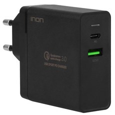 INON Quick Charge 3.0 63W 2埠 USB PD 高速多功能充電器 IN-UC210P, 黑色, 1個