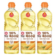 백설 옥수수유, 900ml, 3개