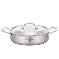 HANIL STAINLESS STEEL 電磁爐適用Bergen系列5層雙耳湯鍋+鍋蓋, 24cm, 單色, 1組