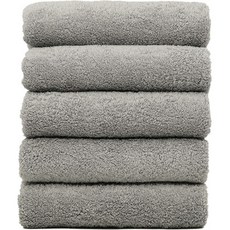 CLAUMAN 40支緊密精梳棉 Adela 高級飯店毛巾 170g, 淺灰色, 5個