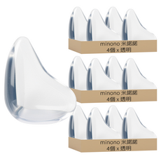 minono 米諾諾 不留痕水滴型防撞角 4個, 透明, 3組