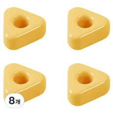 Block Mart 浴室陶瓷三角形牙刷架, 黃色, 8個