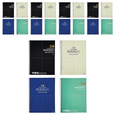 ibis 4等分練習本 SP10524 4本, 藍色+奶油色+黑色+薄荷色, 5套