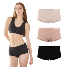 물랑루즈 여성용 통기성 텐셀 모달 사각팬티 3종 세트